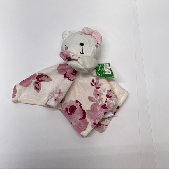 Modern Moments Gerber Baby Snuggle Lovey Pink White Floral Kitty/Bear Plush Toy - Picture 3 of 11